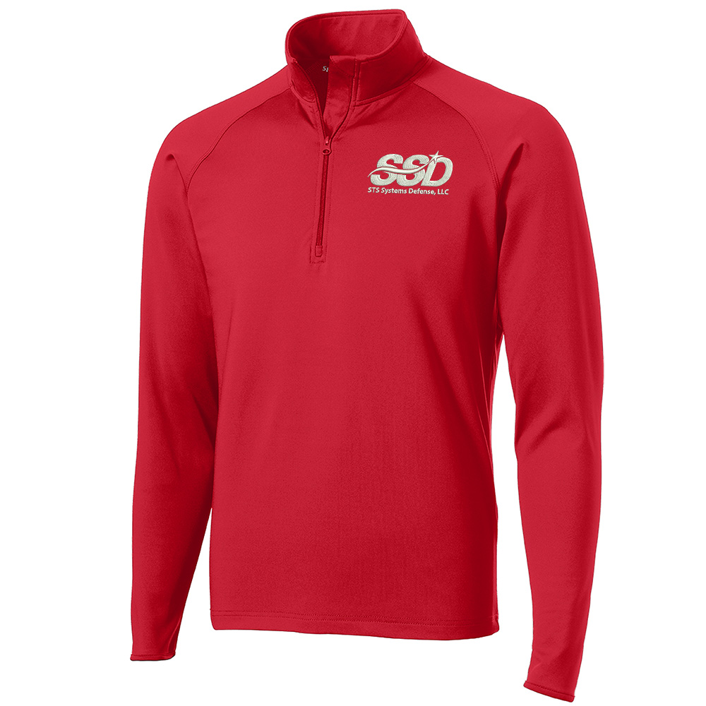 STS Systems Defense Men Sport-Tek Sport-Wick Stretch 1/2-Zip Pullover-Red