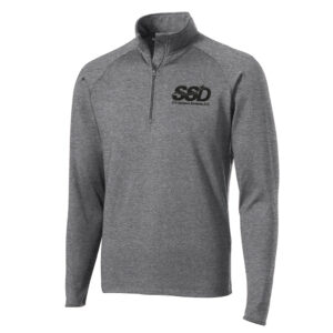 STS Systems Defense Men Sport-Tek Sport-Wick Stretch 1/2-Zip Pullover-Charcoal Grey Heather