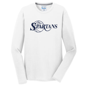 Spartans Boys BB Men Long Sleeve Essential Blended Performance Tee-White