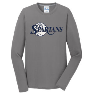 Spartans Boys BB Men Long Sleeve Essential Blended Performance Tee-Medium grey