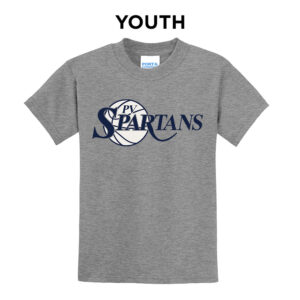 Spartans Boys BB Youth Short Sleeve Tee-Athletic Heather