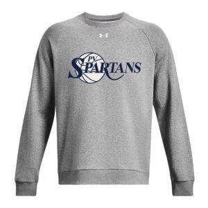 Spartans Boys BB Under Armour UA Rival Fleece Crewneck Sweatshirt-Castle Rock Heather