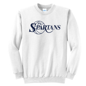 Spartans Boys BB Unisex Fleece Crewneck Sweatshirt-White