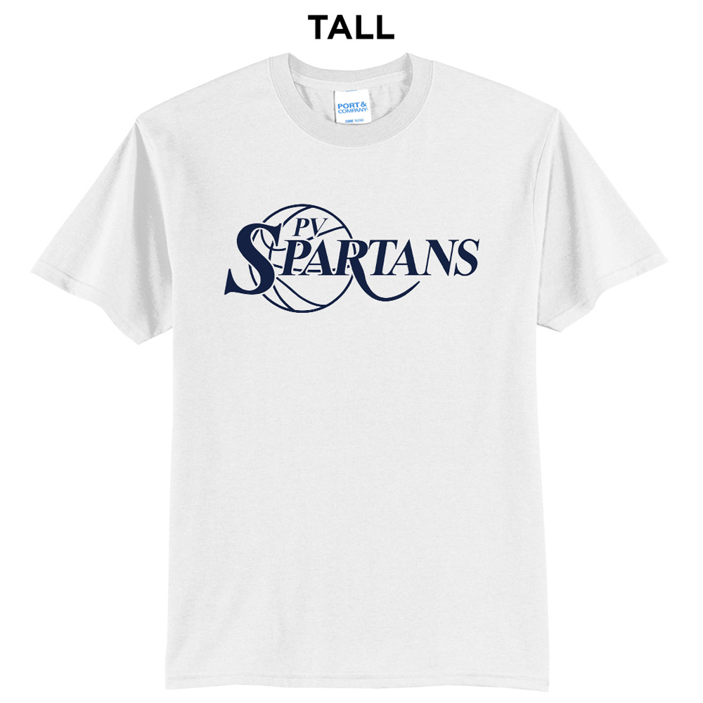 Spartans Boys BB Tall Short Sleeve Tee-White