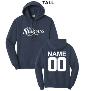 Spartans Boys BB Tall Fleece Hooded Sweatshirt-Navy