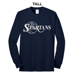 Spartans Boys BB Tall Long Sleeve Cotton Tee-Navy