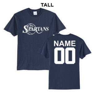 Spartans Boys BB Tall Cotton Short Sleeve Tee-Navy