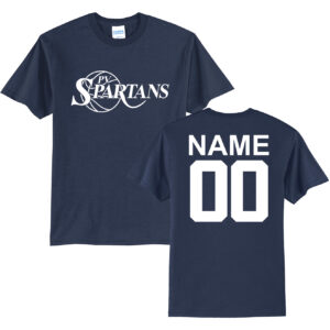 Spartans Boys BB Unisex Short Sleeve Tee-Navy