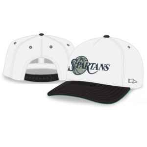Spartans Boys BB Rah-Rah 5-Panel Chino Twill Snapack Cap-White/Black/Green Underbill