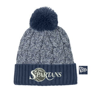Spartans Boys BB New Era Marled Knit Pom Beanie-Navy/Grey/White
