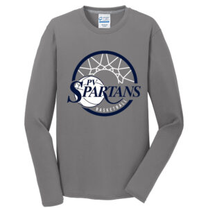 Spartans Boys BB Men Long Sleeve Essential Blended Performance Tee-Medium Grey