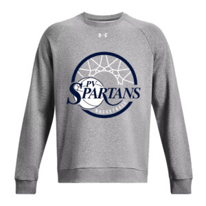 Spartans Boys BB Adult Under Armour UA Rival Fleece Crewneck Sweatshirt-Castlerock