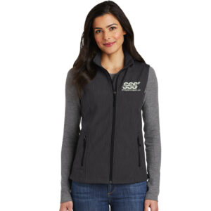 STS Systems Support Port Authority Ladies Core Soft Shell Vest-Black/Charcoal Heather