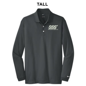 STS Systems Support Nike TALL Golf Long Sleeve Dri-Fit Stretch Tech Polo-Anthracite