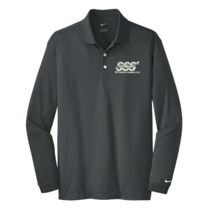 STS Systems Support Nike Golf Long Sleeve Dri-Fit Stretch Tech Polo Men-Anthracite
