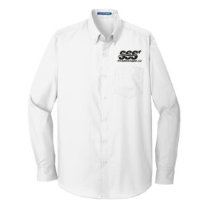 STS Systems Support Port Authority Long Sleeve Carefree Poplin Shirt Men-White