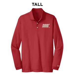 STS Systems Support Nike TALL Golf Long Sleeve Dri-Fit Stretch Tech Polo-Varsity Red