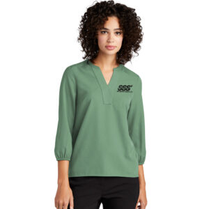 STS Systems Support Mercer Mettle Women’s Stretch Crepe 3/4-Sleeve Blouse-Sage