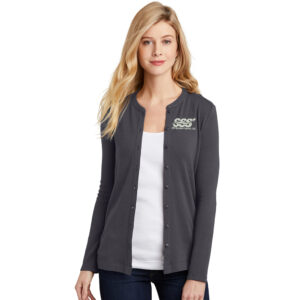 STS Systems Support Port Authority Ladies Concept Stretch Button-Front Cardigan-Grey Smoke