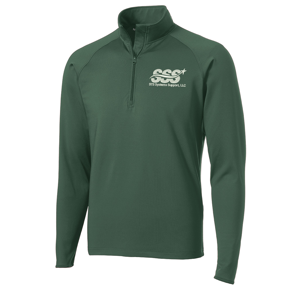 STS Systems Support Men Sport-Tek Sport-Wick Stretch 1/2-Zip Pullover-Forest