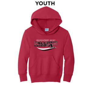 DW Swim Youth Fleece Hooded Sweatshirt-Red