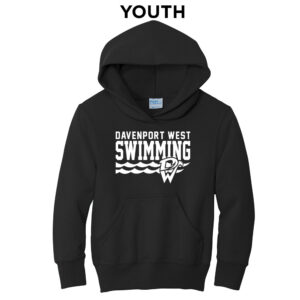 DW Swim Youth Fleece Hooded Sweatshirt-Black