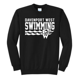 DW Swim Unisex Fleece Crewneck Sweatshirt-Black
