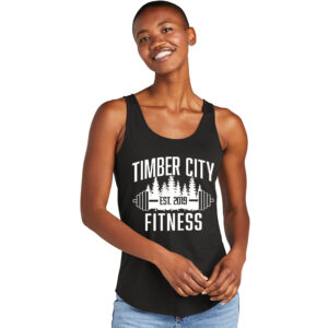 Timber City Fitness District Women’s Perfect Tri Relaxed Tank-Black