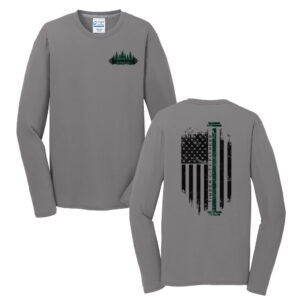 Timber City Fitness Men Long Sleeve Essential Blended Performance Tee-Medium Grey