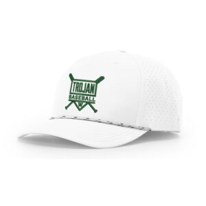 Trojan Baseball Club Richardson Laser PERF Performance Rope Cap-White/White/Black