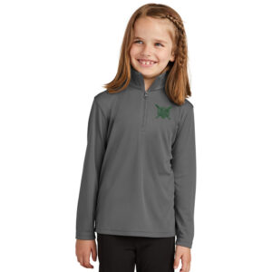 Trojan Baseball Club Sport Tek Youth PosiCharge Coimpetitor 1/4 Zip Pullover-Grey concrete