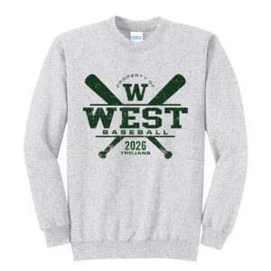 Trojan Baseball Club Unisex Fleece Crewneck Sweatshirt-Ash