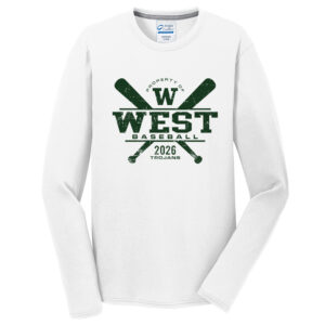Trojan Baseball Club Men Long Sleeve Essential Blended Performance Tee-White