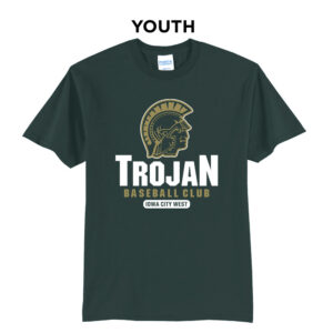 Trojan Baseball Club Youth Short Sleeve Tee-Dark Green