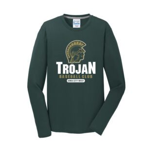 Trojan Baseball Club Men Long Sleeve Essential Blended Performance Tee-Dark Green