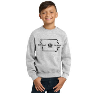 Titman Farms YOUTH Crewneck Sweatshirt-Ash