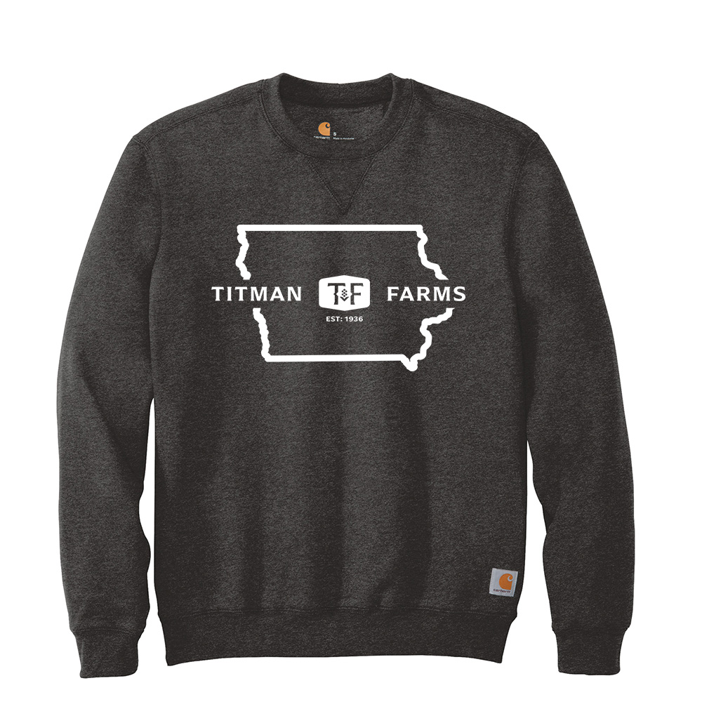 Titman Farms Carhartt Men Midweight Crewneck Sweatshirt-Carbon Heather