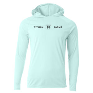 Titman Farms Men Cooling performance long sleeve hooded Tee-Pastel Mint
