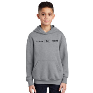Titman Farms Youth Fleece Hooded Sweatshirt-Athletic heather