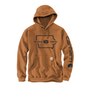 Titman Farms Carhartt Men Midweight Hooded Logo Sweatshirt-Carhartt Brown