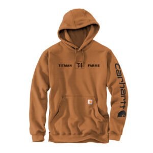 Titman Farms Carhartt Men Midweight Hooded Logo Sweatshirt-Carhartt Brown