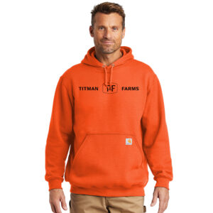 Titman Farms Carhartt Men Midweight Hooded Sweatshirt-Brite Orange