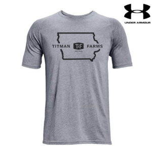 Titman Farms Under Armour Men Athletics soft cotton blend T-shirt-Steel Grey