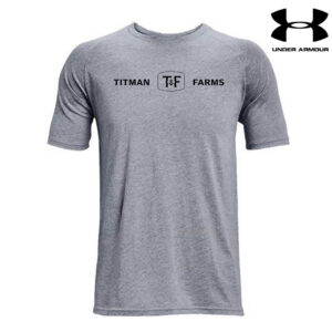 Titman Farms Under Armour Men Athletics soft cotton blend T-shirt-Steel Grey