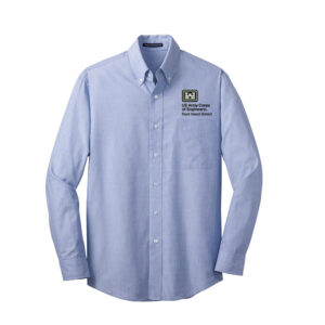 US Army Corps of Engineers Port Authority Crosshatch Easy Care Shirt Men-Chambray Blue