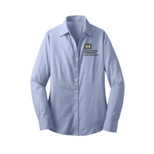 US Army Corps of Engineers Port Authority Ladies Crosshatch Easy Care Shirt-Chambray Blue