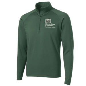 US Army Corps of Engineers Sport-Tek Sport-Wick Stretch 1/2-Zip Pullover Men-Forest Green