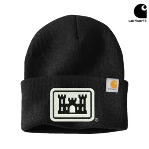US Army Corps of Engineers Carhartt Acrylic Watch Cap 2.0 beanie stocking cap with cuff-Black
