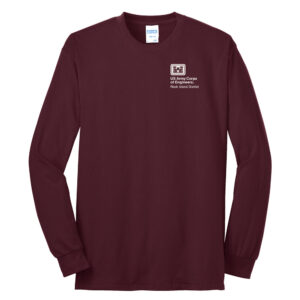 US Army Corps of Engineers Unisex Cotton long Sleeve Tee-Maroon