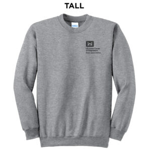 US Army Corps of Engineers Tall Fleece Crewneck Sweatshirt-Athletic Heather
